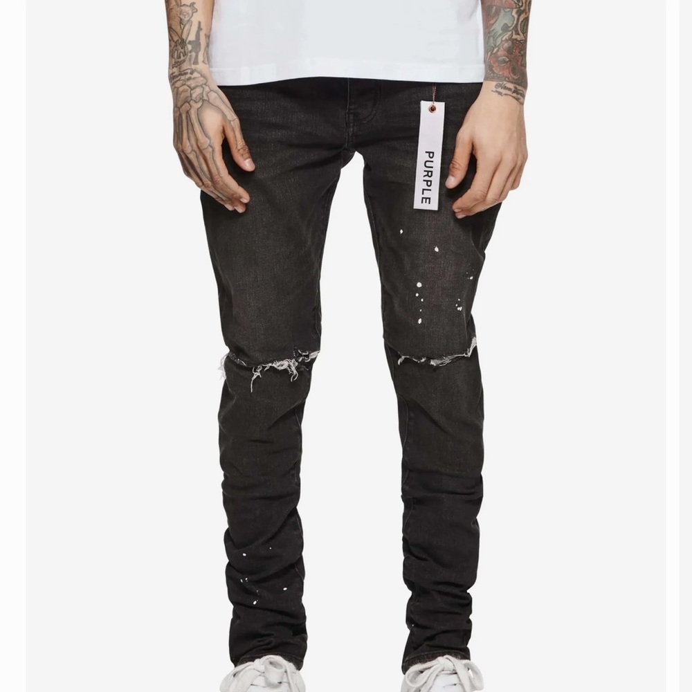 Purple Brand Jeans P001 Black Overspray